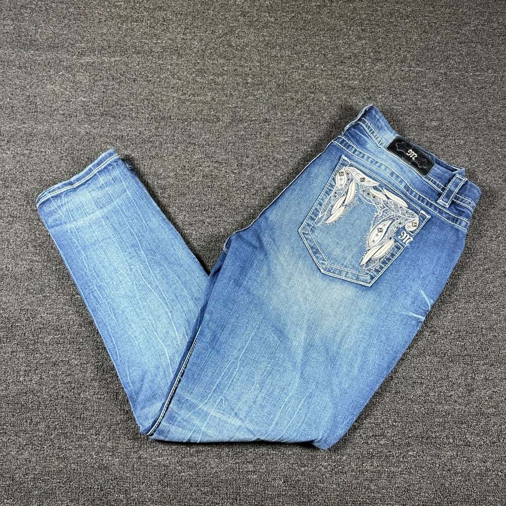 Y2K Miss Me Easy Skinny Jeans Size 36 Blue Mid-Rise Denim